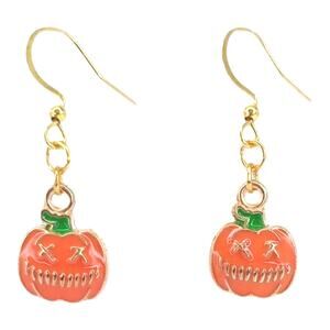 Jack-O-Lantern Pumpkin Earrings 🎃 Halloween Dangle Jewelry